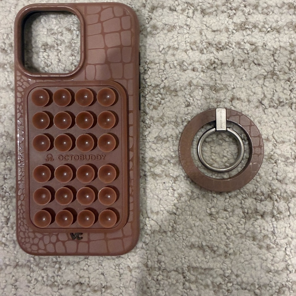 Brown Phone Case with Ring Holder 16 Pro Max